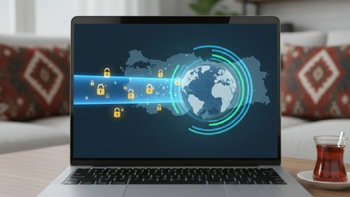 VPN ve DNS ayarlarıyla internet erişim engellerinin aşıldığı bir dijital görsel.